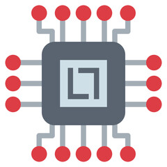 microchip flat icon style