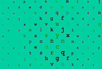 Dark multicolor, rainbow vector cover with english symbols.