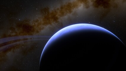 Planets and galaxy, science fiction wallpaper. Beauty of deep space. Billions of galaxy in the universe Cosmic art background 3d render
