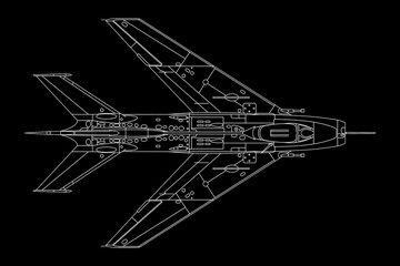 Avión de combate con ala en flecha