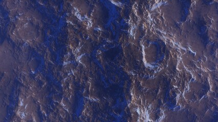 View of the 3d rendering realistic planet mars surface from space.
