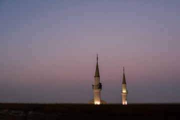 Fototapeta premium Mosquée du roi Hussein, rue Al Jame'a, Madaba, Jordanie, Moyen-Orient