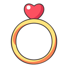 Fototapeta na wymiar Heart shaped ring icon