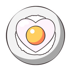 Heart shaped fried egg icon