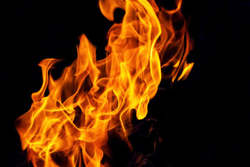 Fire blaze. Abstract blaze, fire on a black background, flame texture for banner, background and...