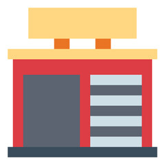 Fototapeta premium garage flat icon style