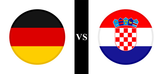 the concept of germany vs croatia. flags of german and croatian. vector illustration