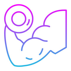 Arm Workout Line Gradient Icon