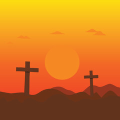 Good Friday banner, Christian holiday design vector flat isolated illustration