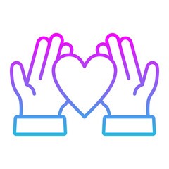 Obraz premium Give Love Line Gradient Icon