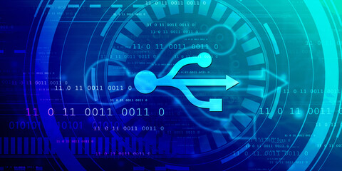 Fototapeta premium 2d rendering USB icon illustration