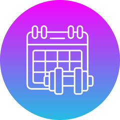 Schedule Gradient Circle Line Inverted Icon