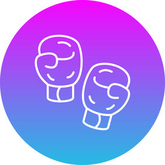 Obraz premium Boxing Glove Gradient Circle Line Inverted Icon