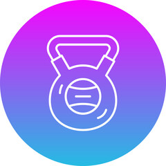 Kettlebell Gradient Circle Line Inverted Icon