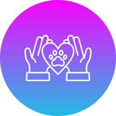 Obraz premium Animal Care Gradient Circle Line Inverted Icon