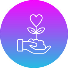 Grow Gradient Circle Line Inverted Icon