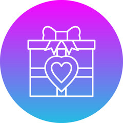 Gift Gradient Circle Line Inverted Icon