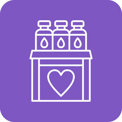 Water Donation Multicolor Round Corner Line Inverted Icon