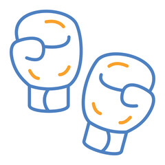 Boxing Glove Blue And Orange Line Icon
