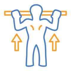 Pull Ups Blue And Orange Line Icon