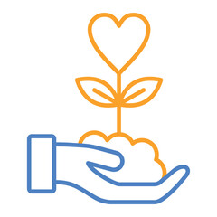 Grow Blue And Orange Line Icon