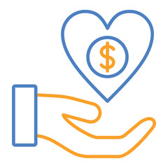 Healthcare Blue And Orange Line Icon