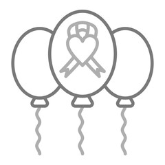 Balloons Greyscale Line Icon