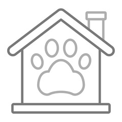 Animal Shelter Greyscale Line Icon