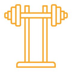 Barbell Multicolor Line Icon