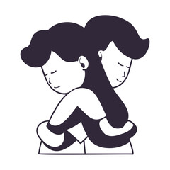 Man hugging woman icon