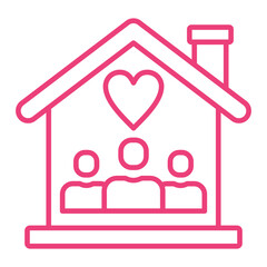 Shelter Multicolor Line Icon