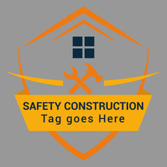 Safety Construction Logo, Safe Home logo template vector illustration
