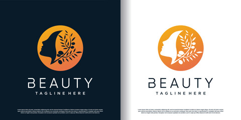 Fototapeta premium Nature beauty logo design vector with creative concept premium vector