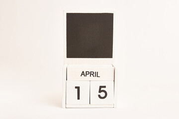 Calendar with the date April 15 and a place for designers. Illustration for an event of a certain date.