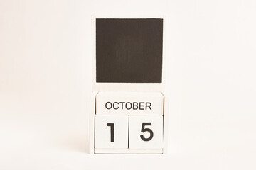 Calendar with the date October 15 and a place for designers. Illustration for an event of a certain date.