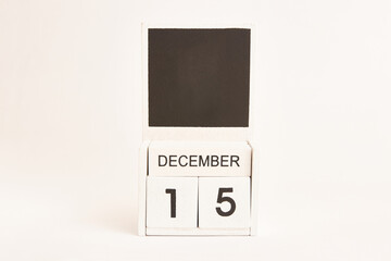 Calendar with the date December 15 and a place for designers. Illustration for an event of a certain date.