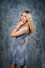 Naklejka premium The party of a beautiful girl on a black background.