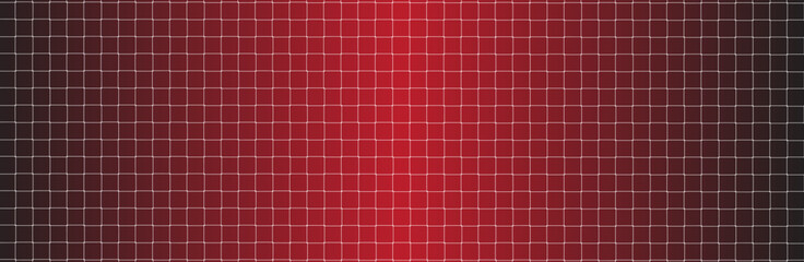 Net texture pattern on red gradient background. Net texture pattern for backdrop and wallpaper. Realistic net pattern with white squares. Geometric background, vector illustration