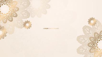 Naklejka premium Luxury mandala ornamental pattern background. Creative decorative flower wedding invitation design. Decorative mandala for print, poster, cover, brochure, flyer, banner. Vector illustration