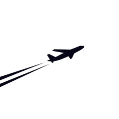 Airplane as a logo design. Illustration of an airplane as a logo design on a white background - 544950938