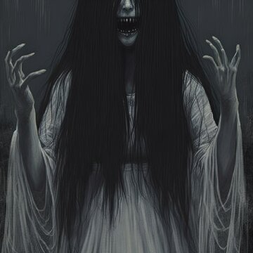 A woman rises up from the dead. Ghost. Zombie. 