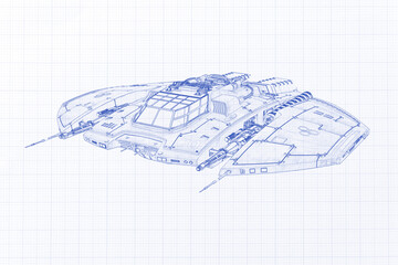 alien spaceship drone view