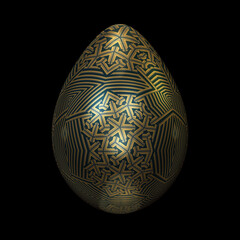 Luxurious Gold and Blue Egg