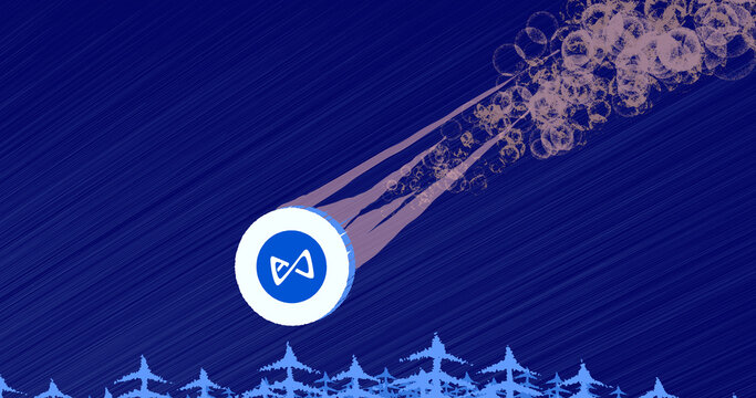 November 10th 2022 crypto crash, illustration of the crypto crash of the asset axie infinity (axs) coin falls through the sky