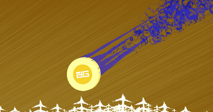 November 10th 2022 crypto crash, illustration of the crypto crash of the asset DigixDAO (DGD) coin falls through the sky