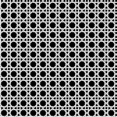 seamless white black vector caning weave pattern