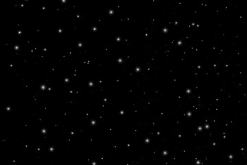 Vector sparkles on a transparent background. Christmas abstract pattern. Sparkling magical dust particles.