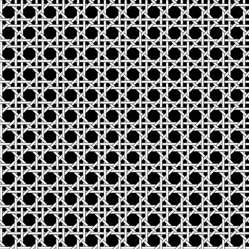 seamless white black vector caning weave pattern