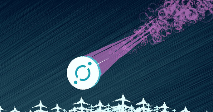 November 10th 2022 crypto crash, illustration of the crypto crash of the asset ICON (ICX) coin falls through the sky