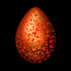 Star Tesselation on Translcent Deep Orange Egg